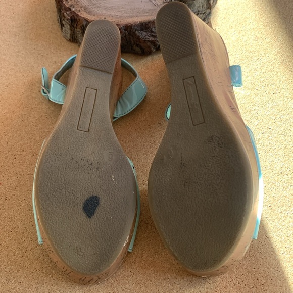 American Eagle  Cork Platforms Blue Shoes size 6” - Picture 5 of 6